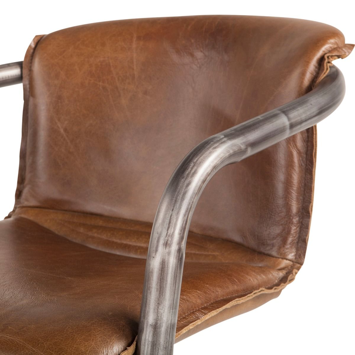 Portofino 22" Dining Chair in Berham Chestnut Leather, Set of 2 from Home Trends & Design - Luna Furniture