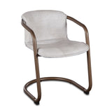 Portofino 22" Dining Chair in Vintage White Leather, Set of 2 from Home Trends & Design - Luna Furniture