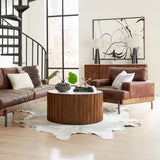 Portofino Industrial 41" Accent Chair in Geisha Brown Leather from Home Trends & Design - Luna Furniture