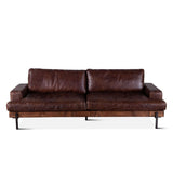 Portofino Industrial 94" Sofa in Geisha Brown Leather from Home Trends & Design - Luna Furniture