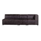 Portofino Loft Three Piece Sectional Sofa in Antique Ebony Leather from Home Trends & Design - Luna Furniture