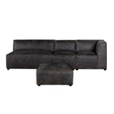 Portofino Loft Three Piece Sectional Sofa in Antique Ebony Leather from Home Trends & Design - Luna Furniture