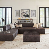Portofino Loft Three Piece Sectional Sofa in Antique Ebony Leather from Home Trends & Design - Luna Furniture
