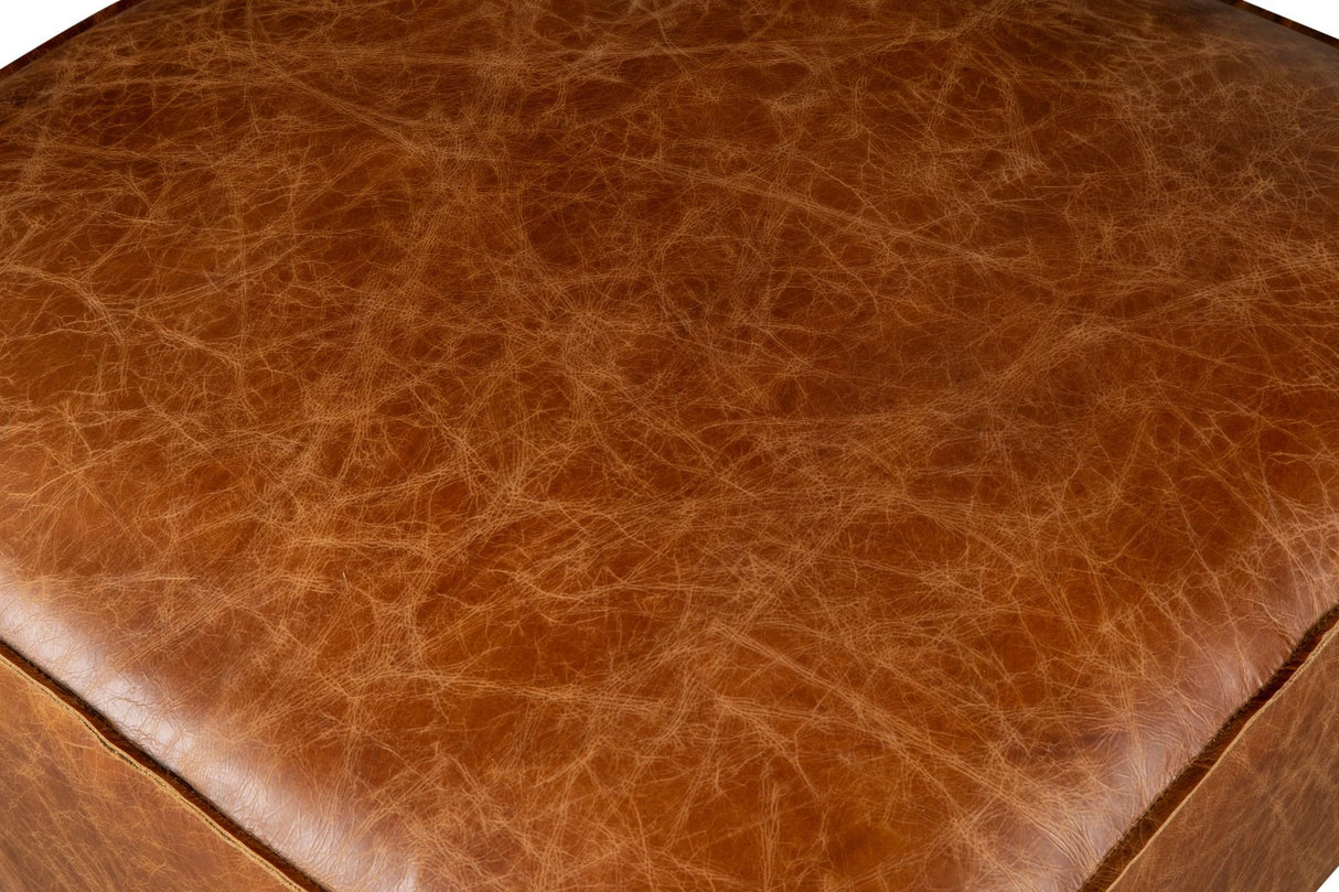 Portofino Loft Sectional Ottoman in Cocoa Brown Leather from Home Trends & Design - Luna Furniture