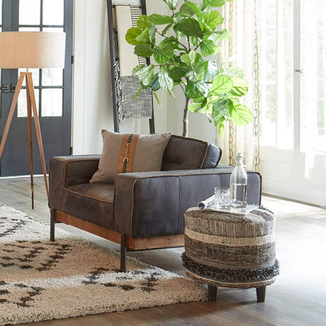Marrakech 18" Accent Storage Stool in Moroccan Fluffy Black from Home Trends & Design - Luna Furniture