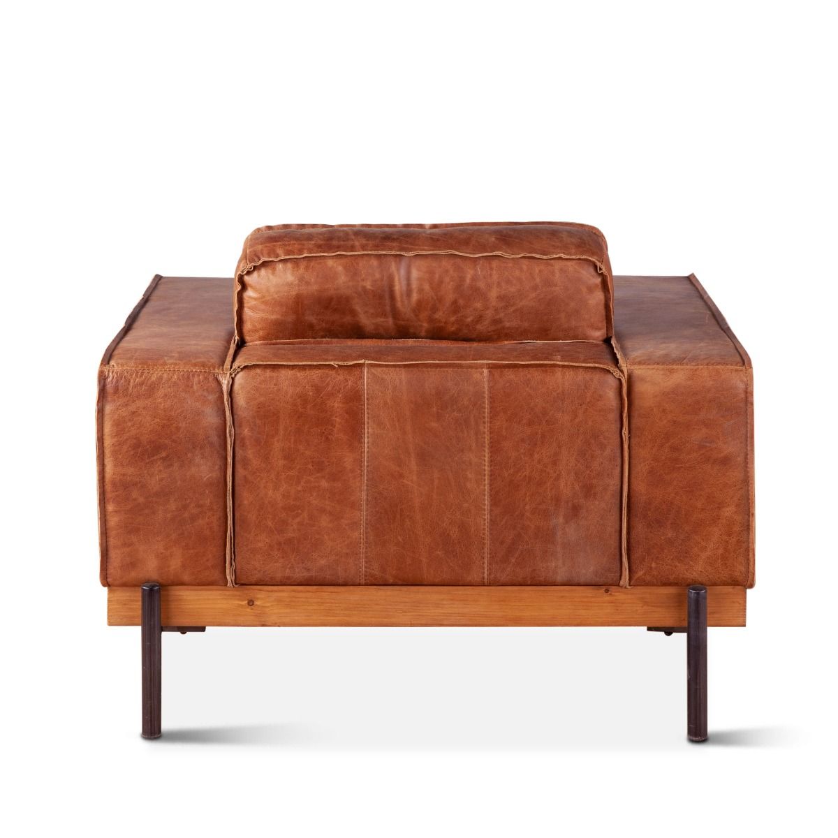 Portofino Modern 42" Accent Chair in Cocoa Brown Leather from Home Trends & Design - Luna Furniture