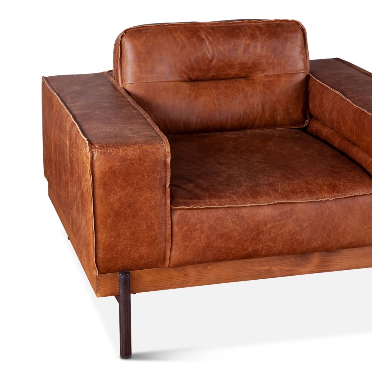 Portofino Modern 42" Accent Chair in Cocoa Brown Leather from Home Trends & Design - Luna Furniture