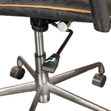 Portofino Swivel Office Chair in Antique Ebony Leather and Antique Zinc from Home Trends & Design - Luna Furniture