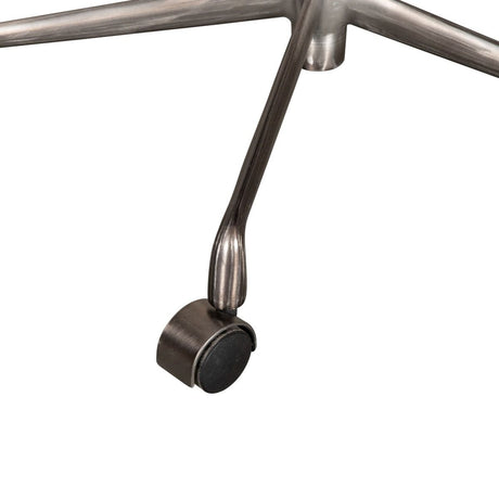 Portofino Swivel Office Chair in Antique Ebony Leather and Antique Zinc from Home Trends & Design - Luna Furniture