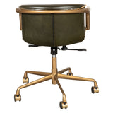 Portofino Swivel Office Chair in Emerald Green Leather and Antique Gold from Home Trends & Design - Luna Furniture