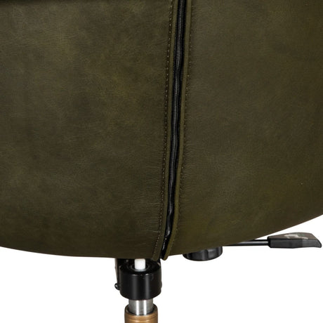Portofino Swivel Office Chair in Emerald Green Leather and Antique Gold from Home Trends & Design - Luna Furniture