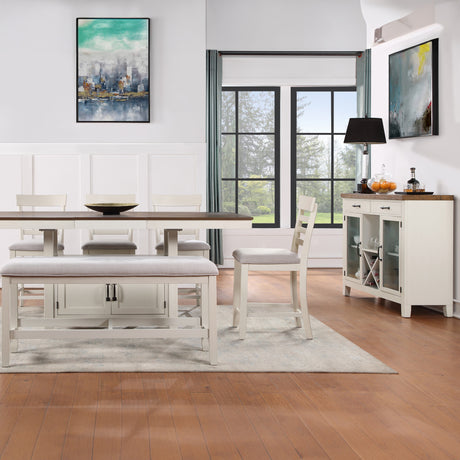 Hyland Vanilla Counter Height Dining Bench from Steve Silver - Luna Furniture