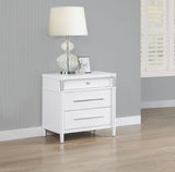Gracemont White 3-Drawer Bedroom Nightstand Bedside Table from Coaster - Luna Furniture