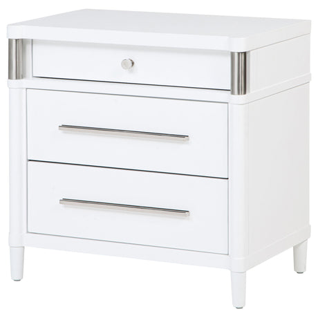 Gracemont White 3-Drawer Bedroom Nightstand Bedside Table from Coaster - Luna Furniture