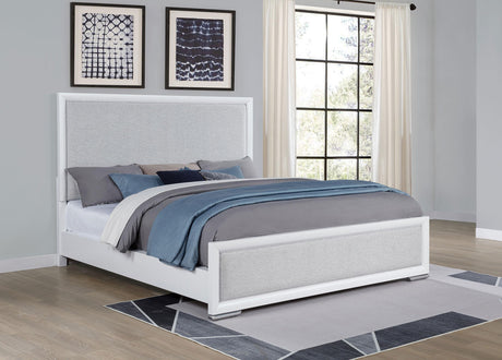 Gracemont Gray and White 57-inch California King Panel Bed from Coaster - Luna Furniture