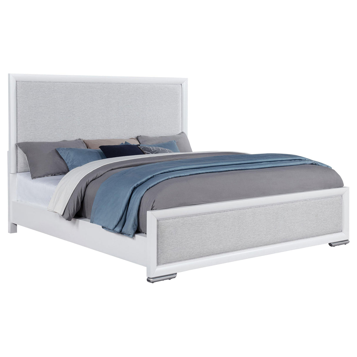Gracemont Gray and White 57-inch California King Panel Bed from Coaster - Luna Furniture