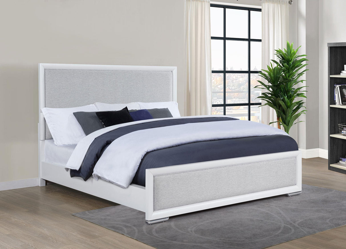 Gracemont Gray and White 57-inch Eastern King Panel Bed from Coaster - Luna Furniture
