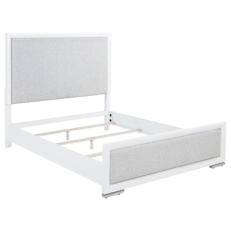 Gracemont Gray and White 57-inch Queen Panel Bed from Coaster - Luna Furniture