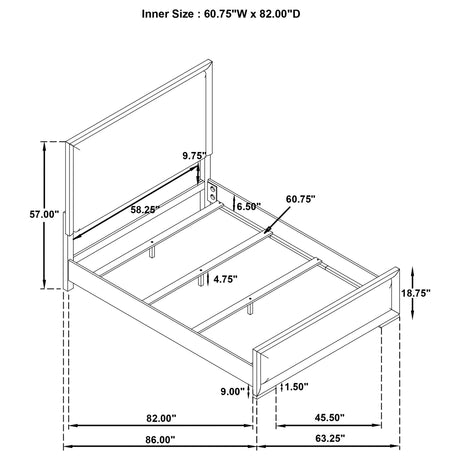 Gracemont Gray and White 57-inch Queen Panel Bed from Coaster - Luna Furniture