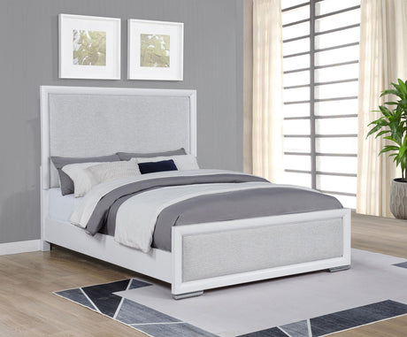 Gracemont Gray and White 57-inch Queen Panel Bed from Coaster - Luna Furniture