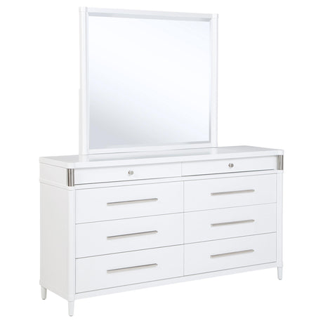 Gracemont White 8-Drawer Bedroom Dresser with Mirror from Coaster - Luna Furniture
