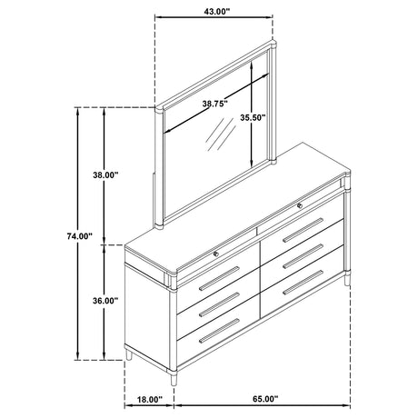 Gracemont White 8-Drawer Bedroom Dresser with Mirror from Coaster - Luna Furniture