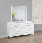 Gracemont White 8-Drawer Bedroom Dresser with Mirror from Coaster - Luna Furniture