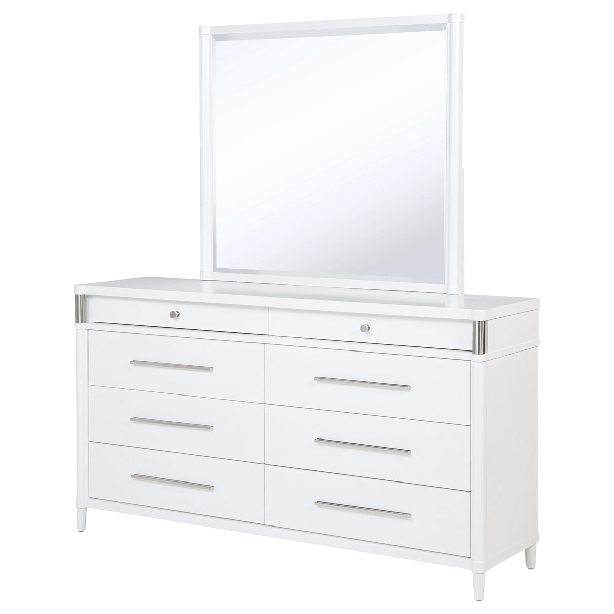 Gracemont White 8-Drawer Bedroom Dresser with Mirror from Coaster - Luna Furniture
