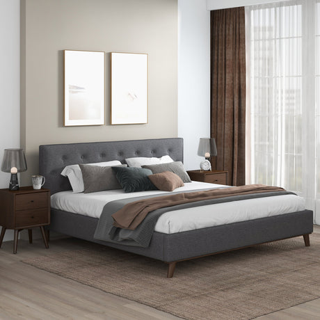 Graceville Dark Grey Platform Bed King from Ashcroft Furniture - Luna Furniture