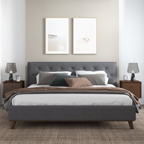 Graceville Dark Grey Platform Bed King from Ashcroft Furniture - Luna Furniture