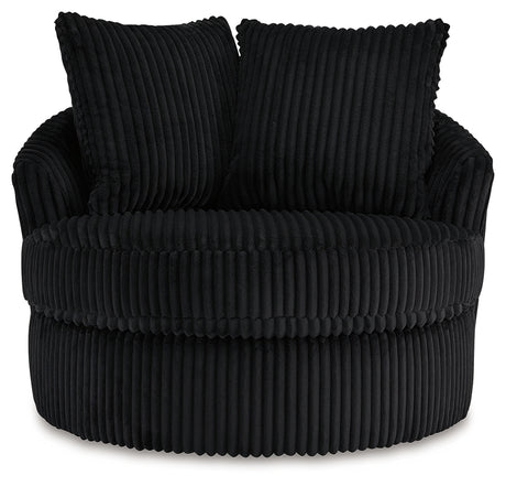 Gramwell Onyx Oversized Swivel Accent Chair from Ashley - Luna Furniture