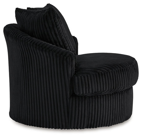 Gramwell Onyx Oversized Swivel Accent Chair from Ashley - Luna Furniture