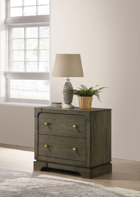 Gran Park Dark Cocoa 2-Drawer Nightstand from Coaster - Luna Furniture