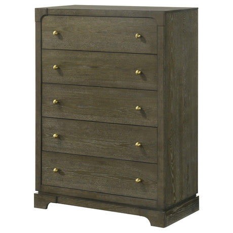 Gran Park Dark Cocoa 5-Drawer Bedroom Chest from Coaster - Luna Furniture