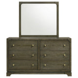 Gran Park Dark Cocoa 6-Drawer Dresser and Mirror from Coaster - Luna Furniture