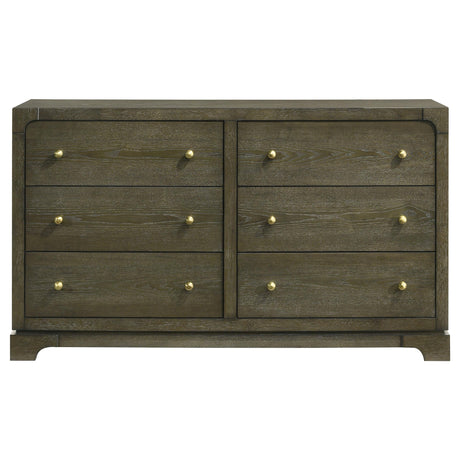 Gran Park Dark Cocoa 6-Drawer Dresser from Coaster - Luna Furniture