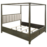 Gran Park Dark Cocoa Eastern King Four Poster Canopy Bed from Coaster - Luna Furniture