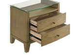 Granada Natural Pine 2-Drawer Glass Top Nightstand from Coaster - Luna Furniture