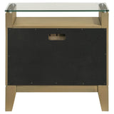 Granada Natural Pine 2-Drawer Glass Top Nightstand from Coaster - Luna Furniture