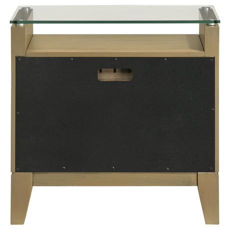 Granada Natural Pine 2-Drawer Glass Top Nightstand from Coaster - Luna Furniture