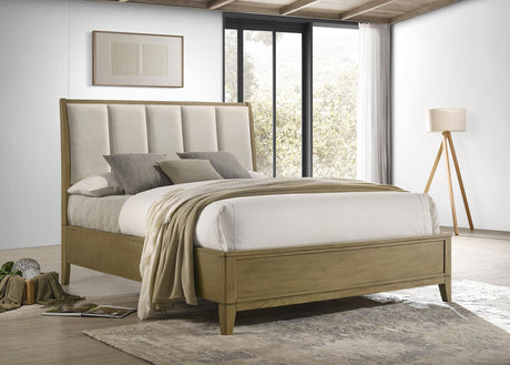 Granada Natural Pine Upholstered Queen Panel Bed from Coaster - Luna Furniture
