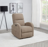Grant Camel Fabric Upholstered Power Recliner Chair from Coaster - Luna Furniture