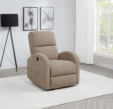 Grant Camel Fabric Upholstered Power Recliner Chair from Coaster - Luna Furniture