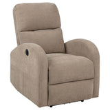 Grant Camel Fabric Upholstered Power Recliner Chair from Coaster - Luna Furniture