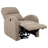 Grant Camel Fabric Upholstered Power Recliner Chair from Coaster - Luna Furniture