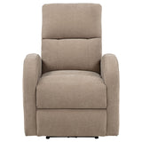 Grant Camel Fabric Upholstered Power Recliner Chair from Coaster - Luna Furniture