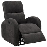 Grant Charcoal Gray Fabric Upholstered Power Recliner Chair from Coaster - Luna Furniture