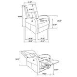 Grant Charcoal Gray Fabric Upholstered Power Recliner Chair from Coaster - Luna Furniture