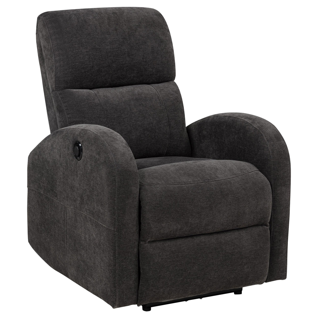 Grant Charcoal Gray Fabric Upholstered Power Recliner Chair from Coaster - Luna Furniture