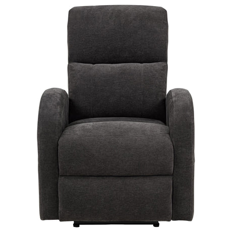 Grant Charcoal Gray Fabric Upholstered Power Recliner Chair from Coaster - Luna Furniture